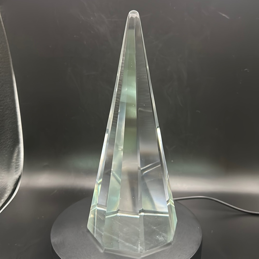 Chrystal Art Glass Large Cone Paperweight 8”